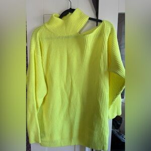 Vine & Love Neon Yellow Cowl Neck Sweater